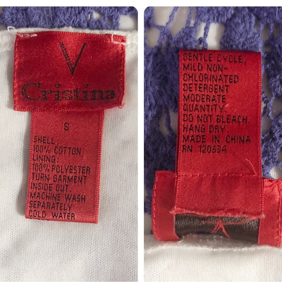 V-Cristina blue & white crochet top / tunic - Picture 8 of 8